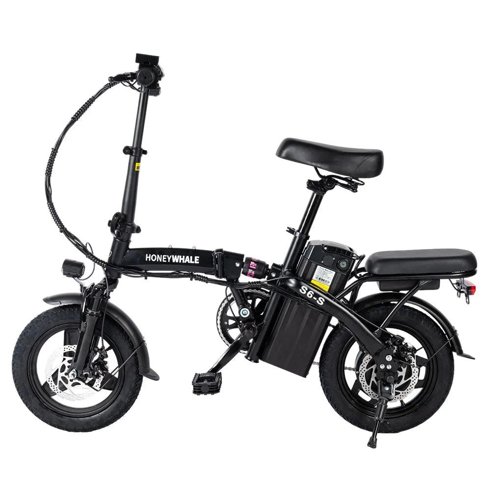 HONEY WHALE S6-S 14-Zoll-Elektrofahrrad 250W Motor 48V 10,4 Ah Batterie 25 km/h Vordere und mittlere Federung Dämpfung Doppels c