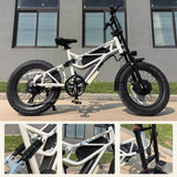 New Arrival Direct Factory Price High Power 1500W Dual 750W Motor Aluminum Alloy Fat Tire Electric Bike with Rear Shock Absorber