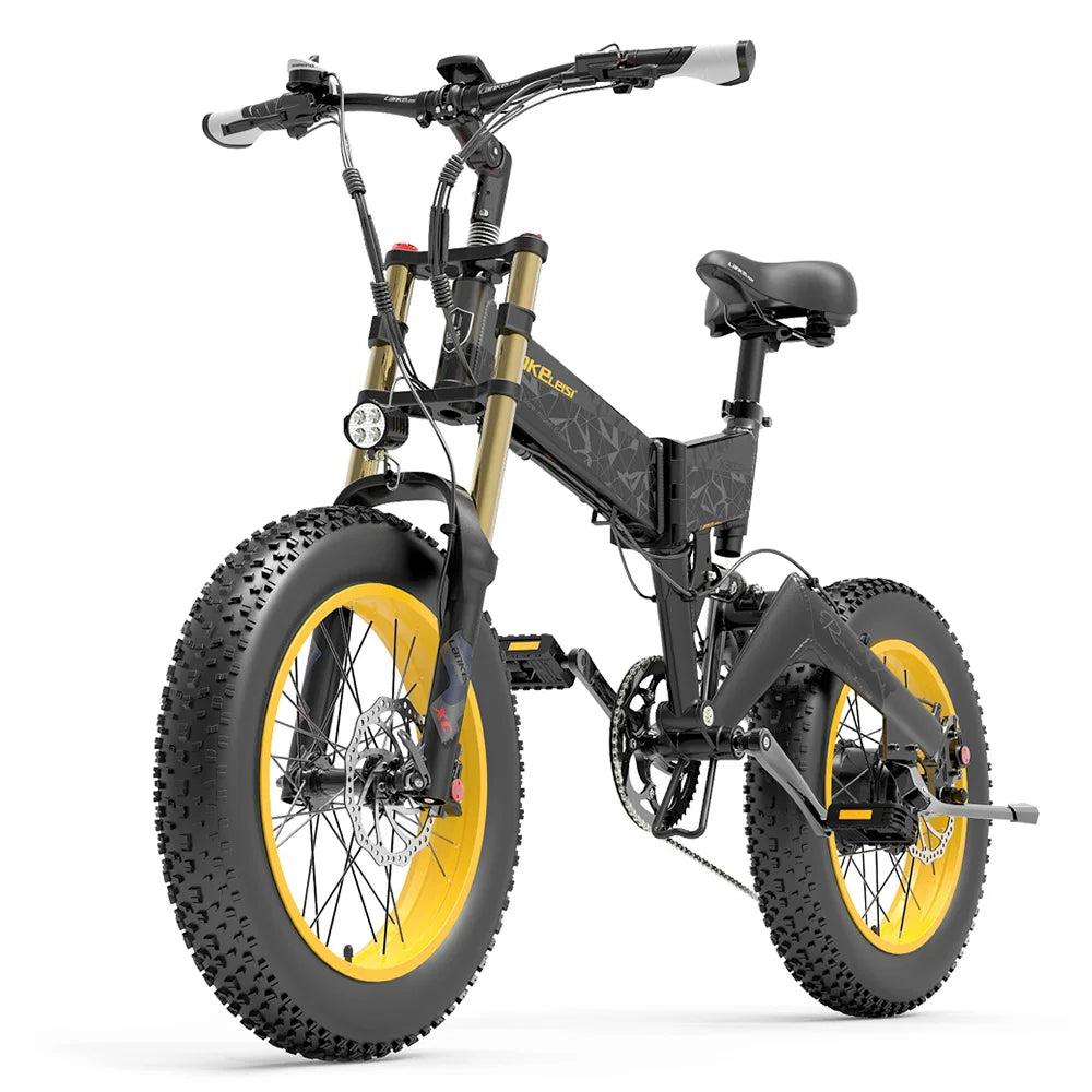 LANKELEISI X3000 Plus faltbares elektrisches Mountainbike Bigfork 20*4,0 Zoll dicke Reifen 48 V 1000 W Motor 17.5 Ah 43 Km/h max