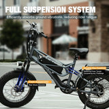 Factory OEM ODM Scorpio EBike Max 1200W 33MPH 48V 20Ah Battery Electric Bicycle Full Suspension All-Terrain Road Electric Bike