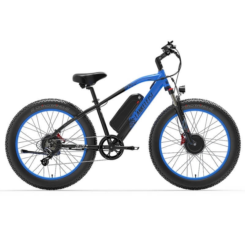 LANKELEIS MG740PLUS Dual-Engine Off-Road Electric Bike 48V Rear Hub Motor Disc Brake System Aluminum Alloy Frame Tube Battery