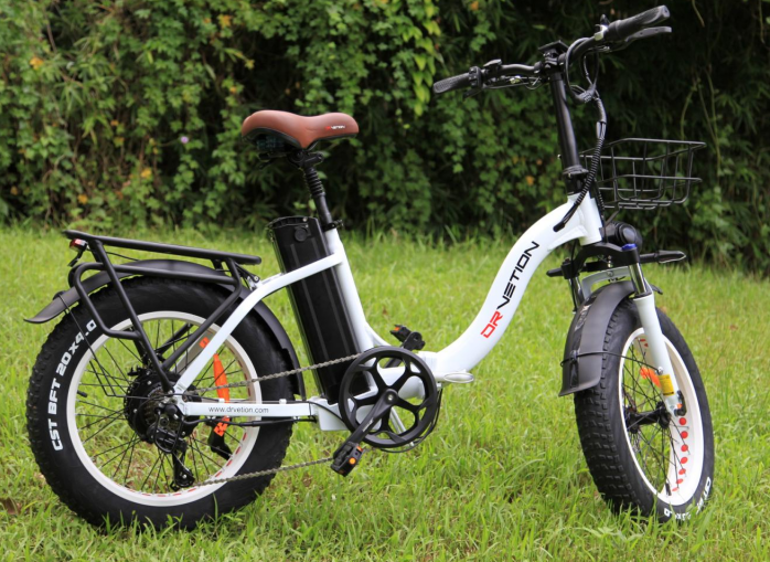 Drvetion CT20 Electric Folding Bike 48V 750W 10AH/15AH/20AH Battery Options 20*4.0inch Tyre MaxSpeed 25-55km/h Range 40-110km