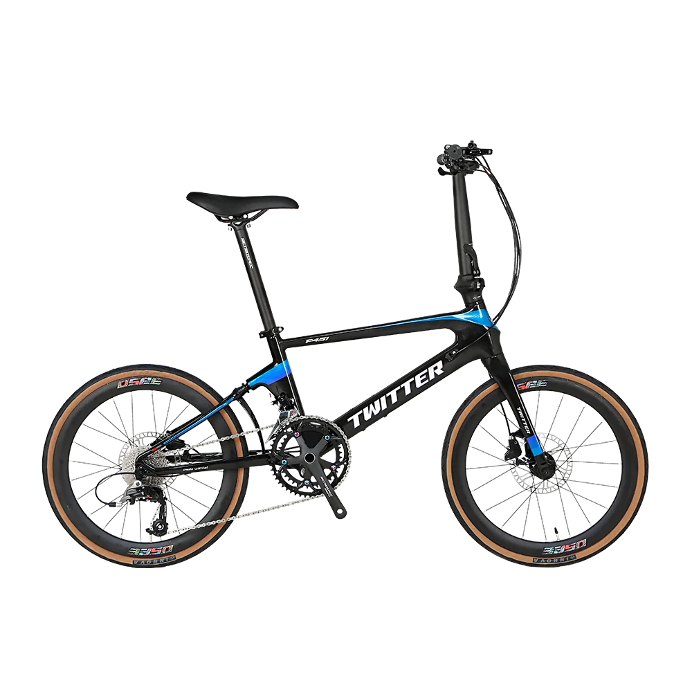 Twitter F451 Folding Bike Carbon Fiber 22 Speed Hybrid Disc Brake Foldable Bicycle
