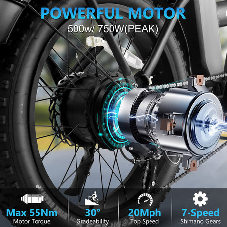 USA Warehouse Stock 48V 13AH 500W Lithium Battery Fat Tire Mountain Folding Electric Bicycle Portable Ebike Foldable for Sale