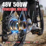 USA Stock 48V 13AH 500W Fat Tire Mountain Off-Road Electric Bike Long Range LCD Display Sport Fast Ebike for Adults