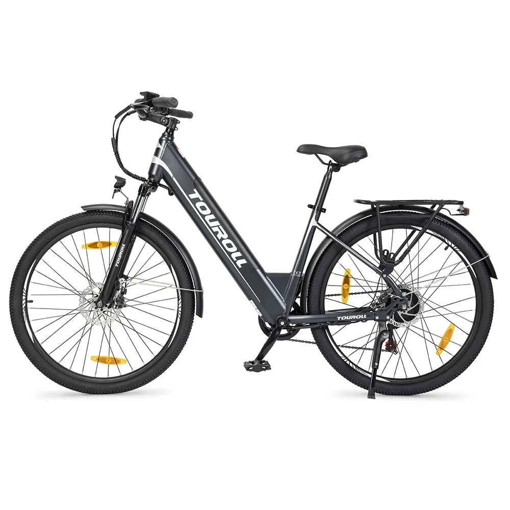 EU Stock City Bike 27,5 Zoll 250W 15,6 Ah Touroll J1ST Trekking rad mit mechanischer Scheiben bremse und E-Bremse