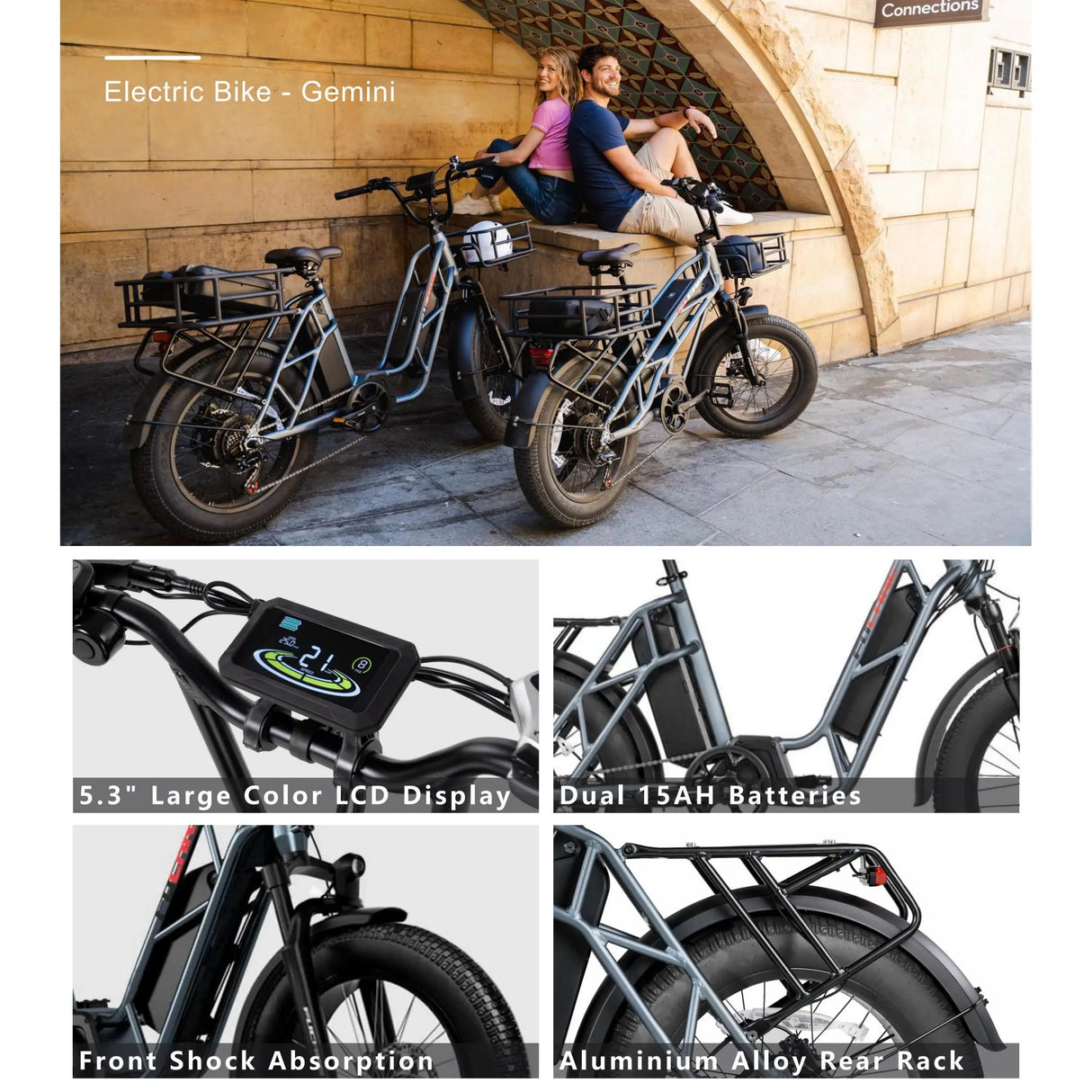 Hot Sale Good Quality 48V 750W 50km/h Fast Speed 20 Inch Fat Tire Long Range Food Delivery Electric Cargo Bike