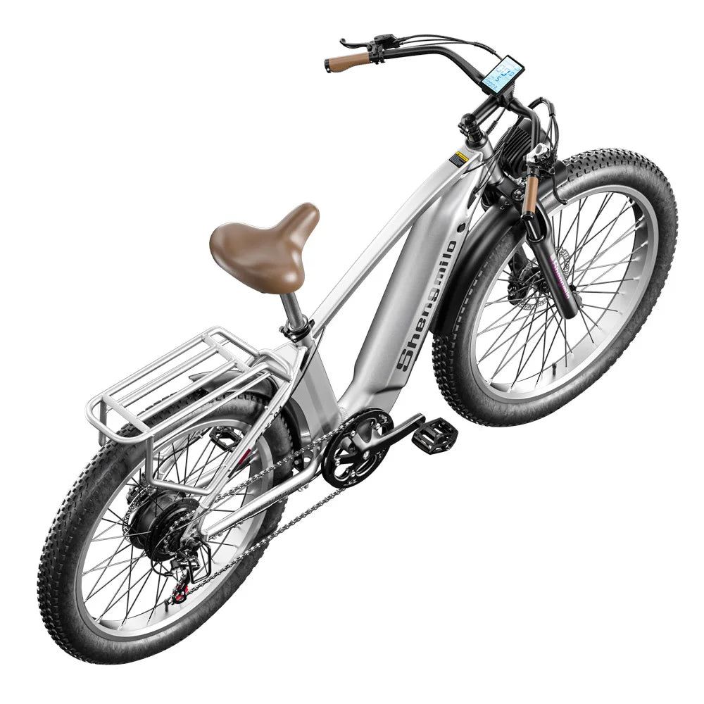 Shengmilo MX04 26*3.0 Inch Fat Tire Electric Moped Bike Mountain Bicycle Bafang 500W Motor 15Ah Battery Shimano Gear