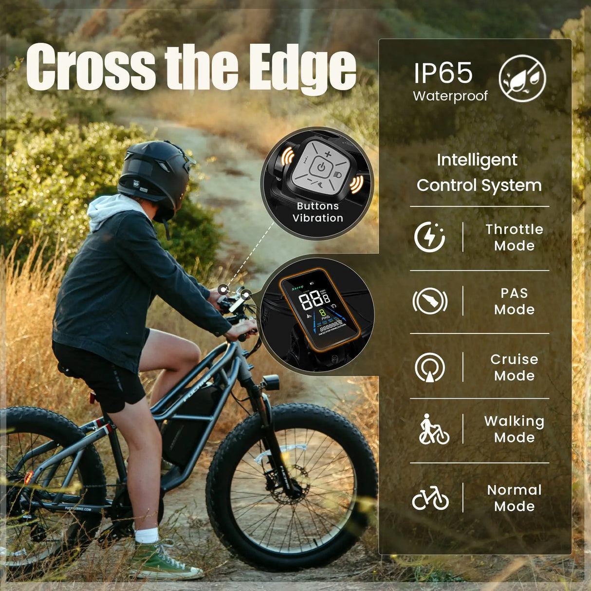 Fucare Taurus 1200W 48V 25AH Battery Mountain EBike up to 32MPH 100 Miles 26 Inch 8 Speed Fat Tire Electric Bike for Adults