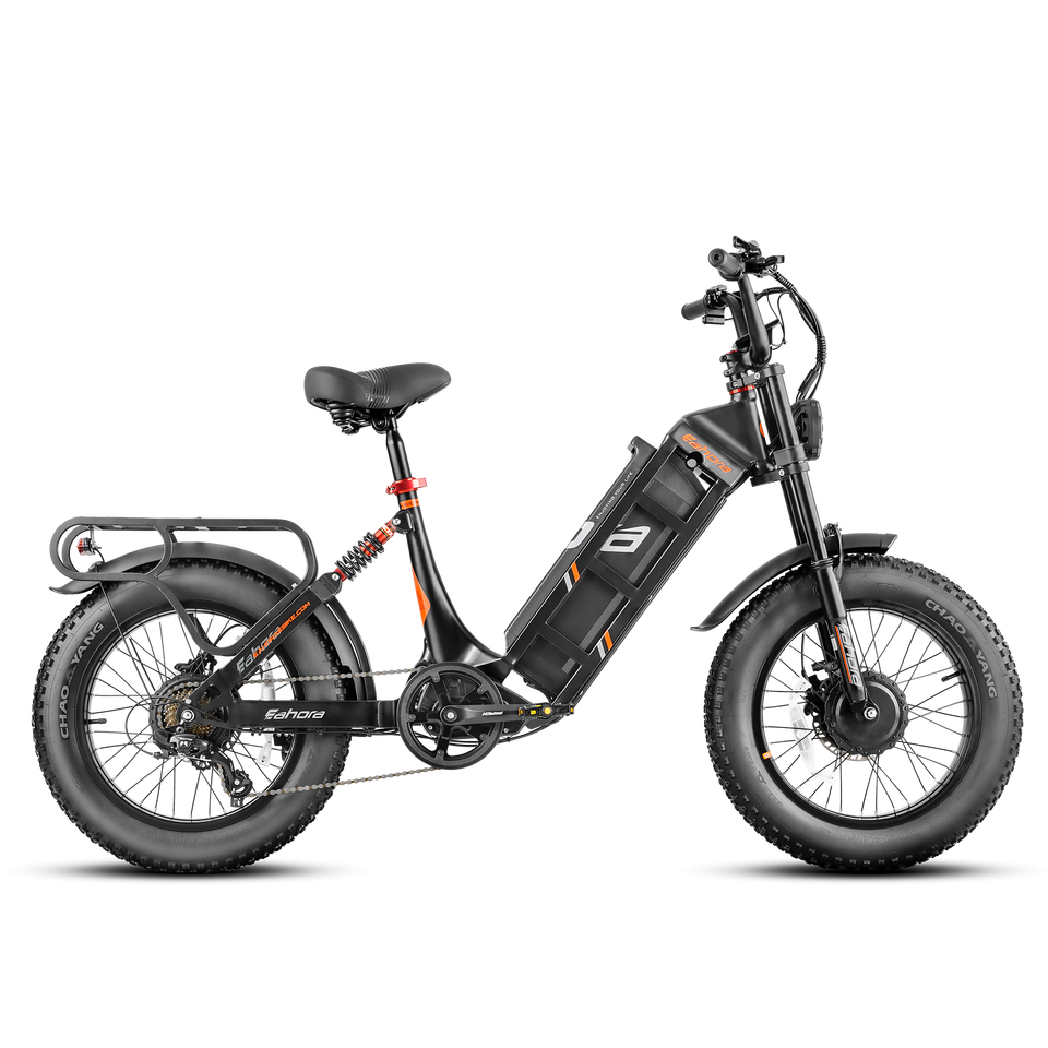 Eahora Juliet III 2000W Dual Motor 52V 60ah Battery 7-Speed Dual Brake Full Suspension 20*4.0 Fat Tire Electric Mountain Bike
