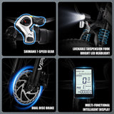 USA Stock 48V 13AH 500W Fat Tire Mountain Off-Road Electric Bike Multi Mode Long Range LCD Display Sport Fast Ebike