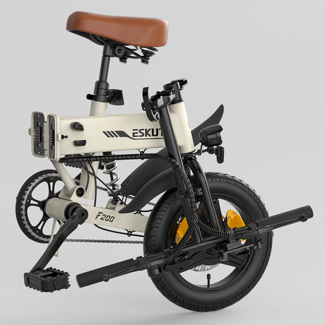 ESKUTE F200 36V 250W Folding Electric Bike 9AH Tyre 14*2.1inch MaxSpeed 25-35km/h Range 26KM 120 Loading Capacity Front