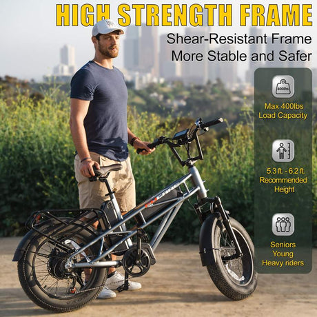 Fucare E-Bikes Gemini X Dual Battery 30AH 750W 48V Motor High Speed 100-120 Miles  Electric Bike for Adults