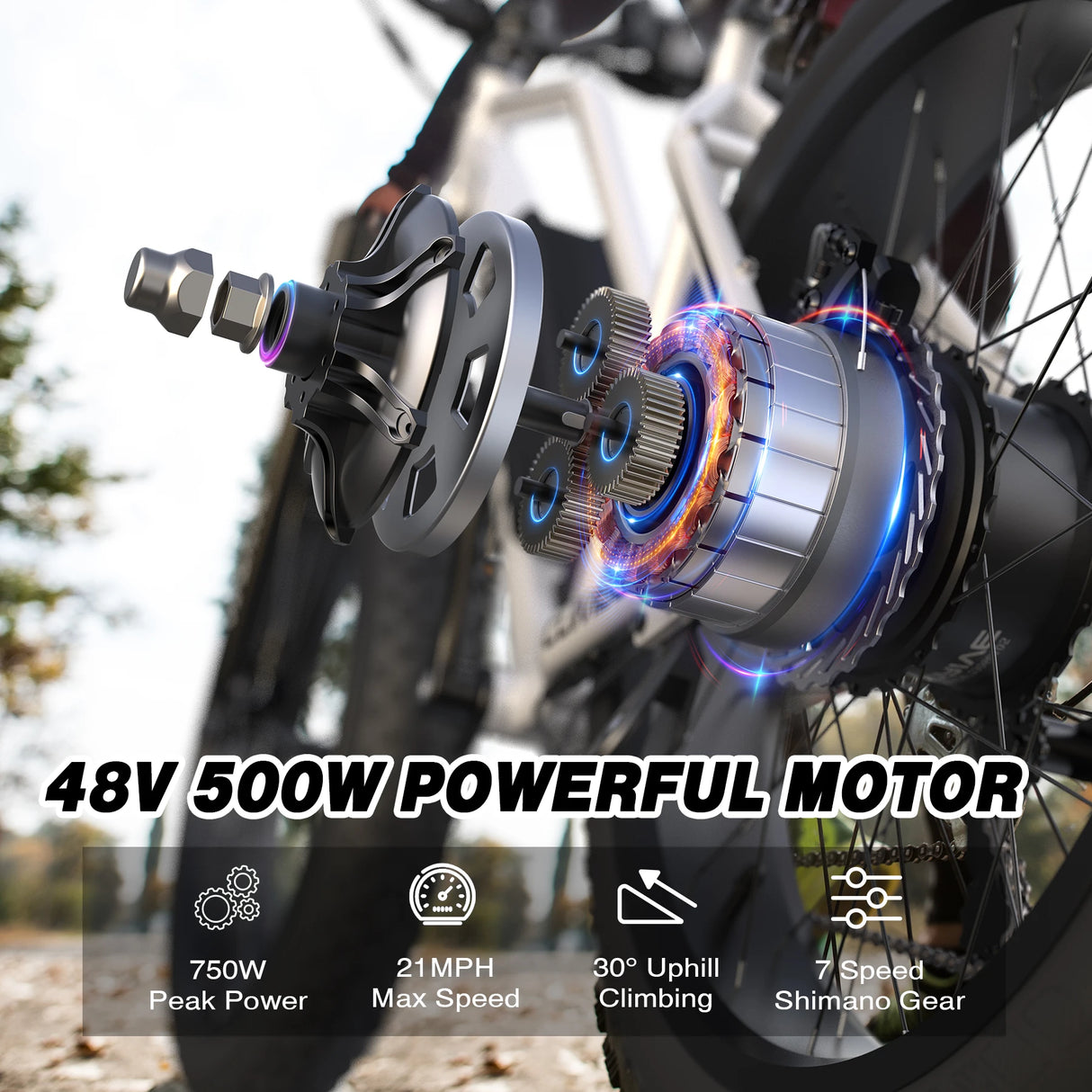 USA Stock 48V 13AH 500W 750W Fat Tire Mountain Ebike Multi Mode LCD Display Lights Led Sport Ebike for Sale