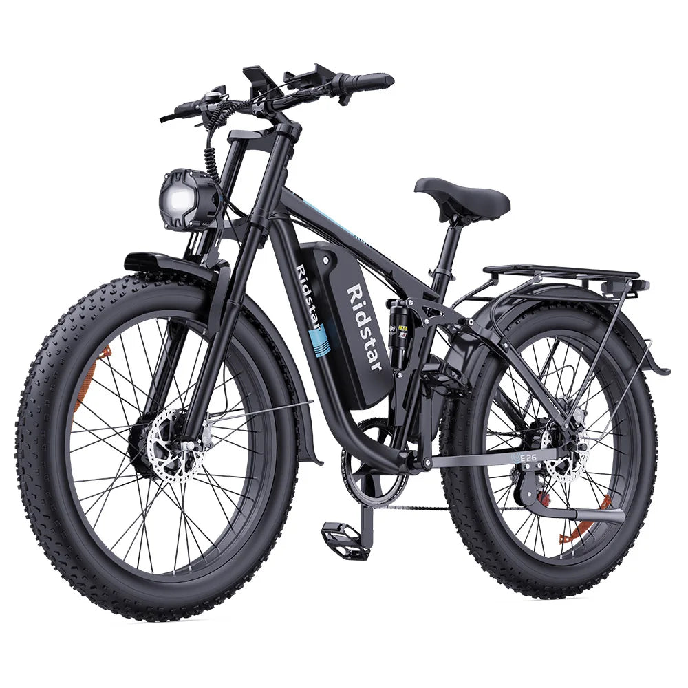 1000W * 2 48V 23Ah 49 km/h Ridstar E26 Pro Elektro fahrrad mit 26*4 Zoll fetten Reifen Dual Hydraulic Brake