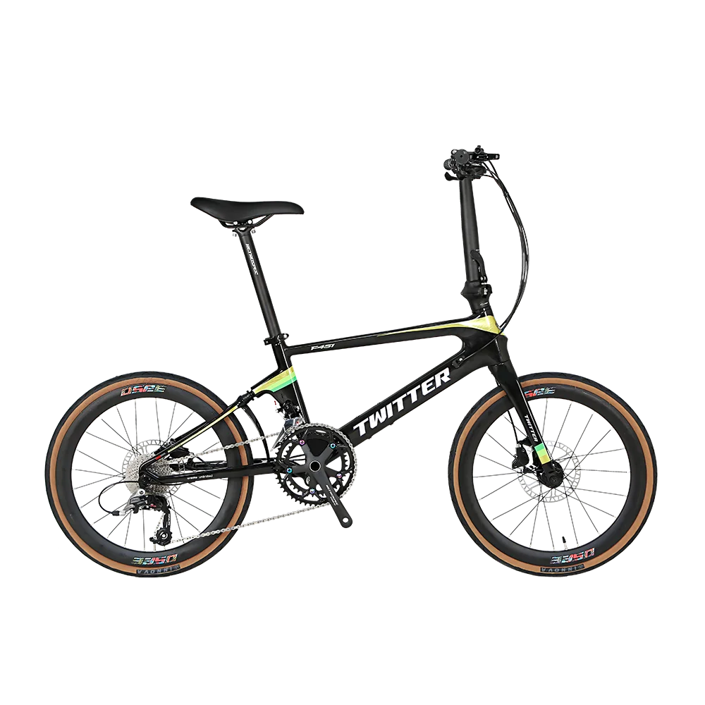 Twitter F451 Folding Bike Carbon Fiber 22 Speed Hybrid Disc Brake Foldable Bicycle