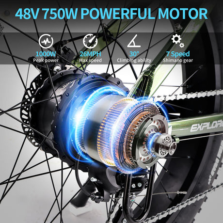 Vipdrive US Warehouse Drop Shipping 26" Fat Tire Ebike 48V 15AH Best Battery Dual Suspension MTB Electric Snow Beach Bicycle