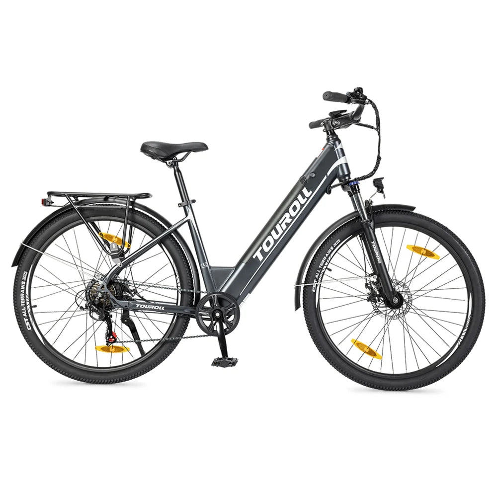 EU Stock City Bike 27,5 Zoll 250W 15,6 Ah Touroll J1ST Trekking rad mit mechanischer Scheiben bremse und E-Bremse
