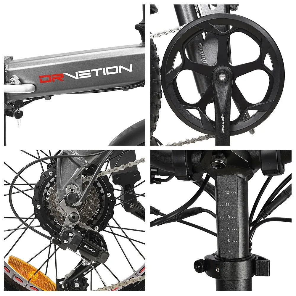 DrveTion BT20 faltbares Elektrofahrrad 20*4,0 Zoll dicke Reifen 10 Ah Akku 40-60 km Reichweite 750 W Motor 45 km/h Max. Geschwin