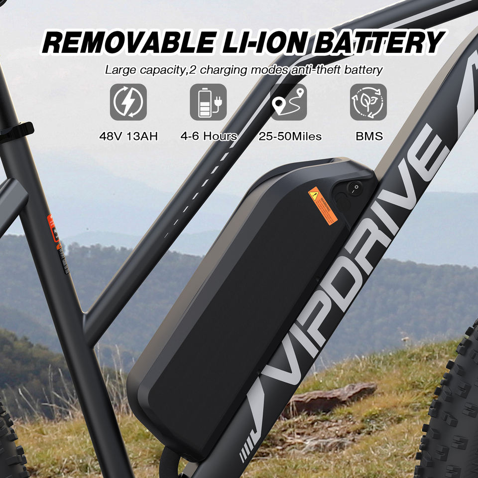 USA Stock 48V 13AH 500W Fat Tire Mountain Snow Full Suspension Ebike Multi Mode LCD Display Sport Ebike for Adults