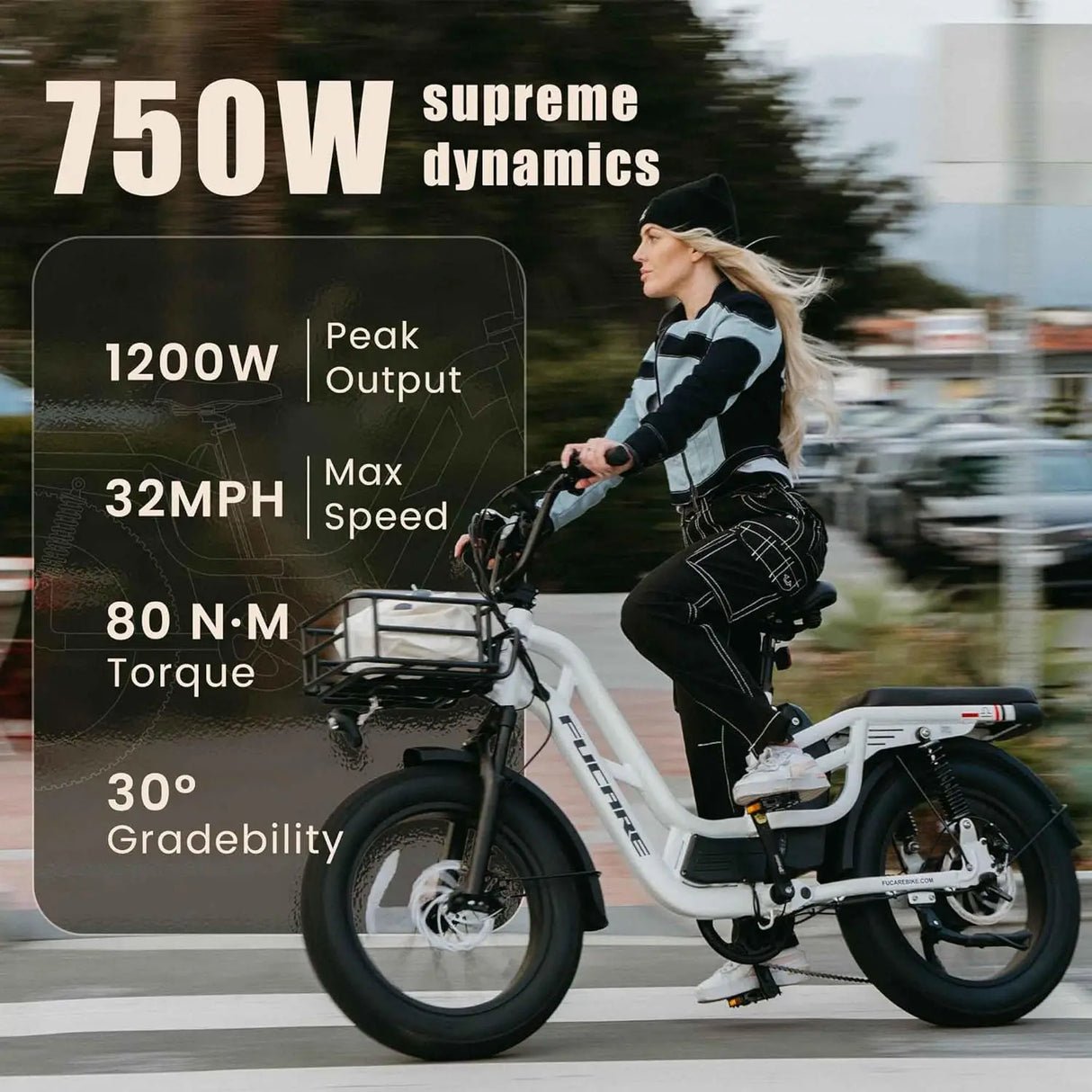 Fucare Libra US Stock 750W 400LBS Max Load Fat Tire Full Suspension E-Bike 48V 20Ah Lithium Battery Long Range Electric Bike