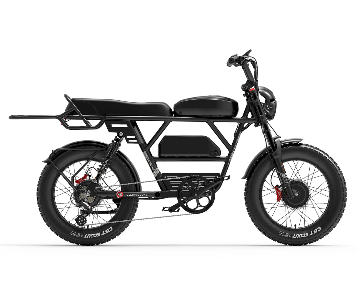 LANKELEISI X-Black Knight 2000W Electric Bike with Dual Motors 48V Aluminum Frame and 280KM Range Power by Lithium Battery