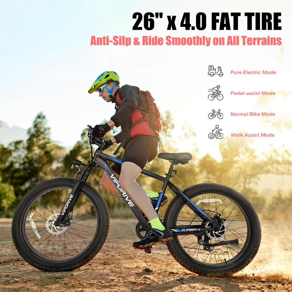 USA Stock 48V 13AH 500W Fat Tire Mountain Off-Road Electric Bike Long Range LCD Display Sport Fast Ebike for Adults