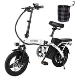 HONEY WHALE S6-S 14-Zoll-Elektrofahrrad 250W Motor 48V 10,4 Ah Batterie 25 km/h Vordere und mittlere Federung Dämpfung Doppels c