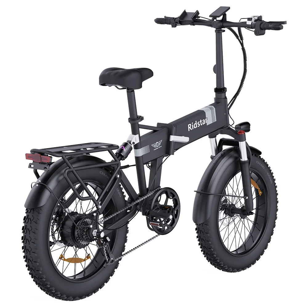 1000W 48V 15AH 45 km/h 80km Ridstar H20 Klapp-Elektro fahrrad mit 20 Zoll fetten Reifen vorne und hinten Doppel hydraulik federu