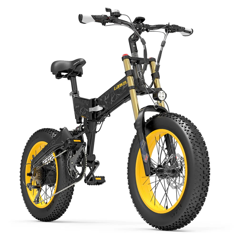 LANKELEISI X3000 Plus faltbares elektrisches Mountainbike Bigfork 20*4,0 Zoll dicke Reifen 48 V 1000 W Motor 17.5 Ah 43 Km/h max