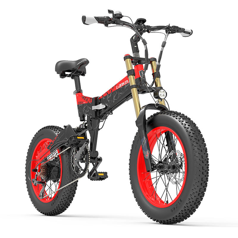 LANKELEISI X3000Plus-UP 20 Inch 4.0 Electric Bike with 48V 4.0 Power-up Snow E-Bike Featuring a Fat Tire Lithium Battery Supply