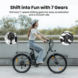 Elektrisches Citybike 250W 15,6 Ah 45Nm Drehmoment 5 Hilfs stufen 7-Gang Shimano Gear Touroll B1 mit leistungs starkem Motor