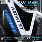 USA Stock 48V 15AH Fat Tire Electric Sport Mountain Bike Long Range 750W with LCD Display Wholesale for Adults