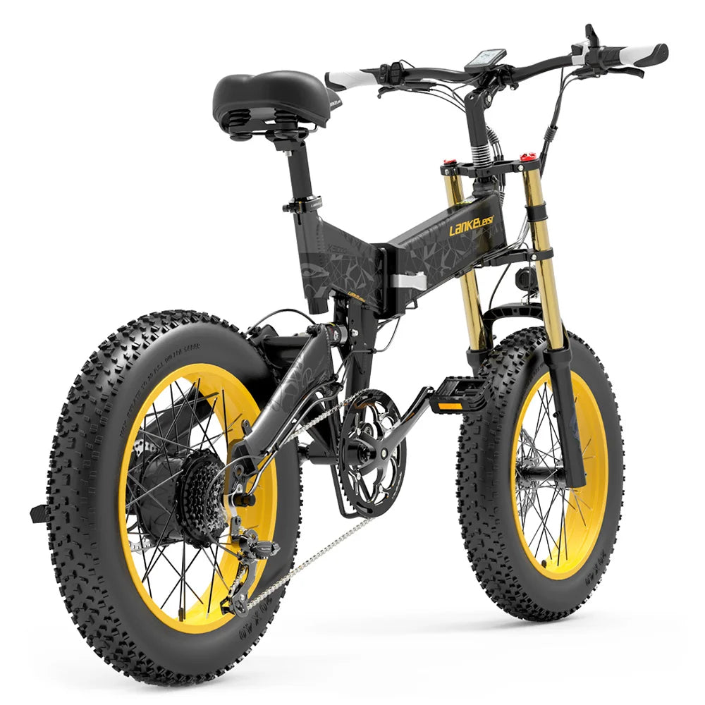LANKELEISI X3000 Plus faltbares elektrisches Mountainbike Bigfork 20*4,0 Zoll dicke Reifen 48 V 1000 W Motor 17.5 Ah 43 Km/h max