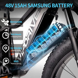 Vipdrive EU Stock Drop Shipping 750W Brushless Electric Snow Mountain Bike 48V 15AH Dual Lockable Susponsion MTB Fat Tire Ebike