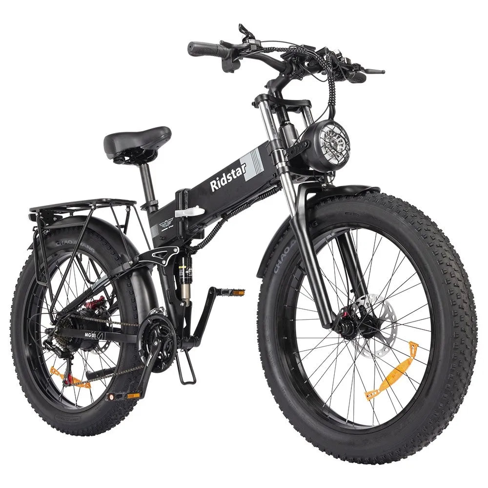Ridstar H26 Pro Elektro fahrrad, 26*4,0 Zoll fette Reifen 1000W Motor 48V/20Ah Batterie 36mph Höchst geschwindigkeit 90km Reichw