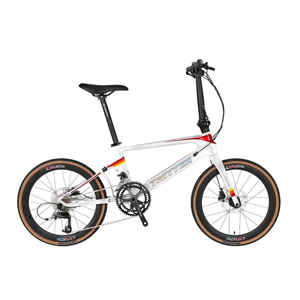 Twitter F451 Folding Bike Carbon Fiber 22 Speed Hybrid Disc Brake Foldable Bicycle