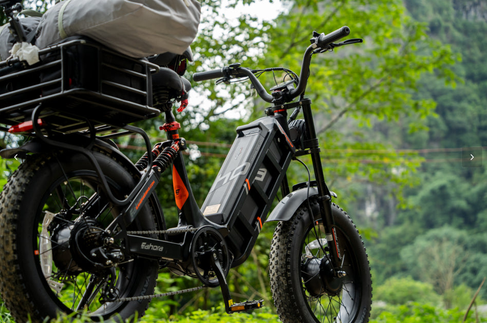 Eahora Juliet III 2000W Dual Motor 52V 60ah Battery 7-Speed Dual Brake Full Suspension 20*4.0 Fat Tire Electric Mountain Bike