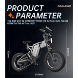 Hydraulische Bremse 48V 35AH 2000W 20 * 4,0-Zoll-Fettreifen 55 km/h 150km Reichweite EKXBIKE X20 Elektro fahrrad mit hydraulisch