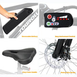 Hotsale Mountainbike 250W 36V 13Ah Touroll U1 26-Zoll-Offroad-Reifen Elektrisches MTB-Fahrrad mit Shimano 21-Gang-Scheibenbremse