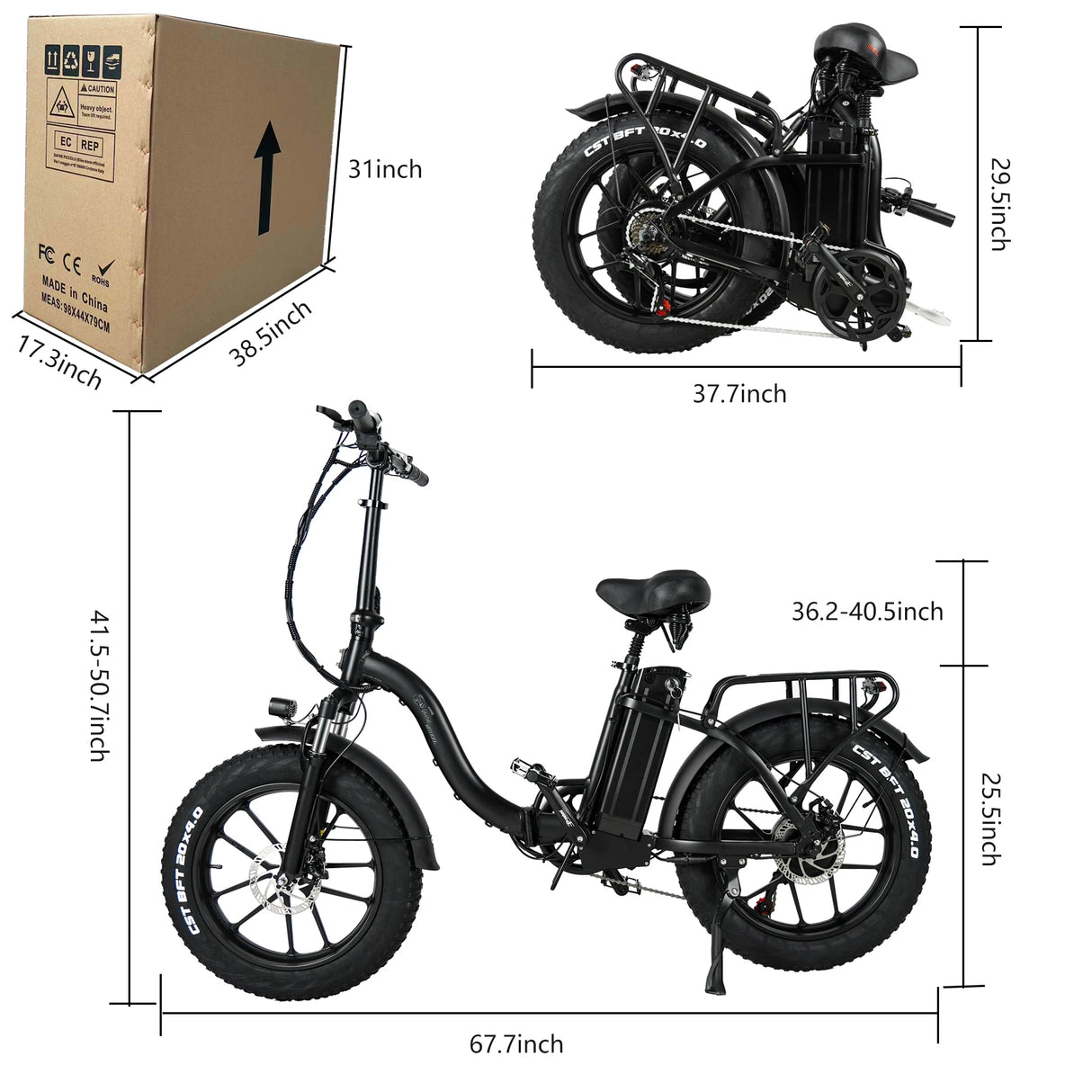 CMACEWHEEL Y20 Plus 48v Folding Electric City Bike with 20Ah Battery Smart Digital Type App Support Step through Fat Tire Ebike