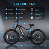 USA Stock 48V 15AH 750W Fat Tire 26 Inch Mountain Ebike Multi Mode 7 Speed Gear LCD Display Sport Ebike for Adults