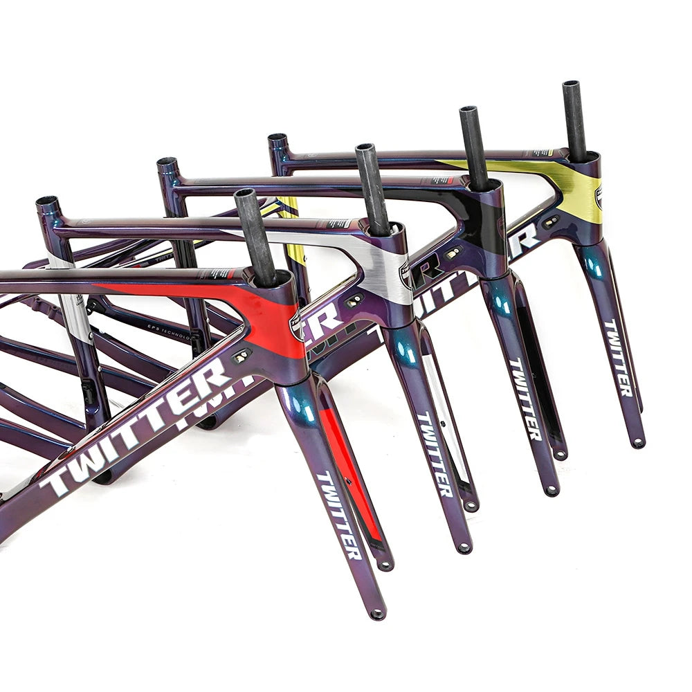 China Factory Gravel Frameset Holographic Color Carbon Bike Road Frame Carbon Gravel Bike Frame