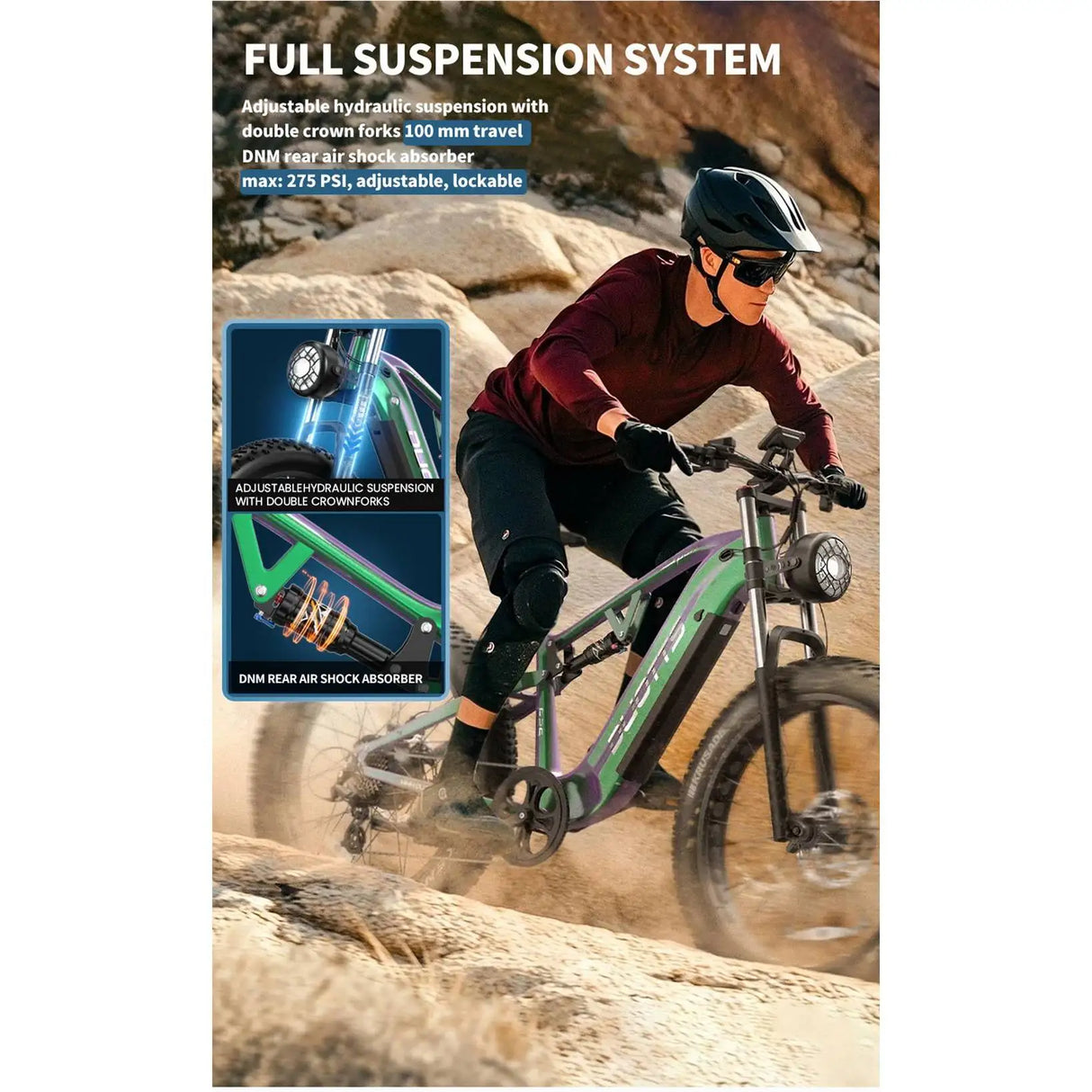 Elektrisches Mountainbike 26 Duotts E26 Mountainbike Voll federung Ebike Bangfang Motor Winter MTB Fat Tire 4.0 Für Schnee