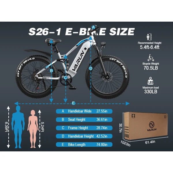 Factory Wholesale Free Shipping Throttle Electric Mountain Bike 48V 16.8AH  26 Inch Fat Tire for Adults Europe Warehouse