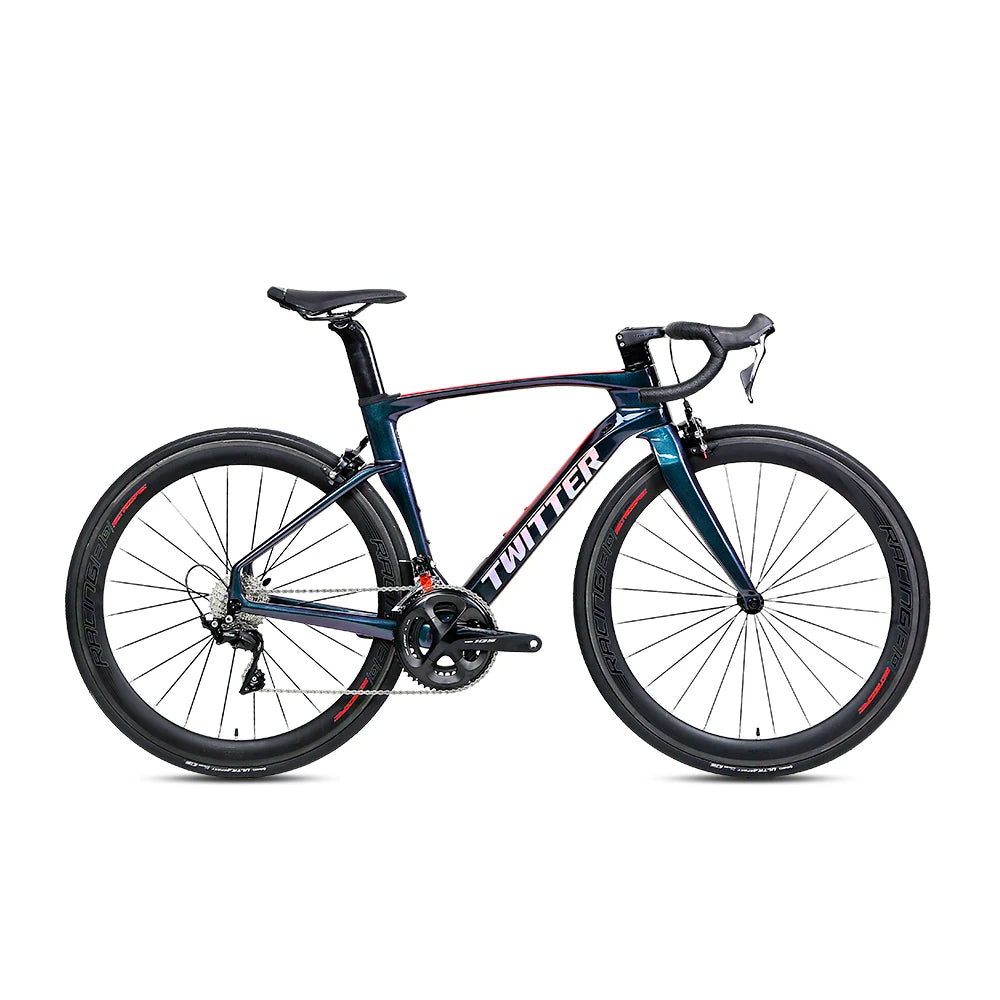 High Quality Twitter Road Bikes for Men Bicycle Professional Racing 700x25c Tire  Carbon Fiber Frame Road Bike Cycle