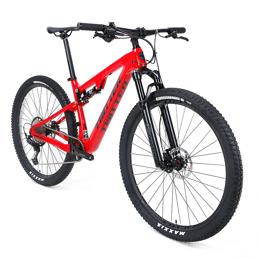 Twitter OVERLORD Dual Full Suspension Carbon MTB Bicicletas  DEORE-12speed  29 Inch Soft Tail Mountain Bike 27.5
