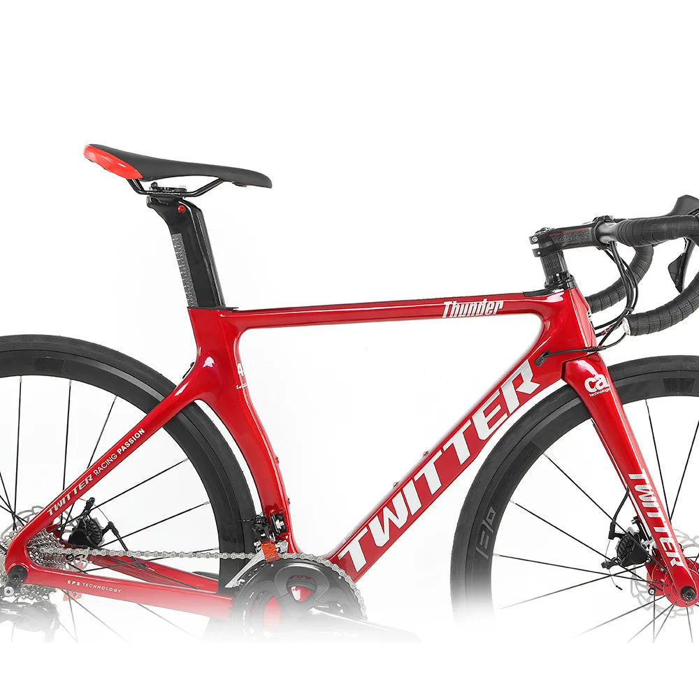 Hydraulic Disc Brake 700C aero Racing Twitter Road Bike Carbon Thunder