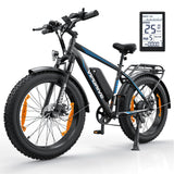 48V 13A Long Rang 24*4" Fat Tyre All Terrain Electric Mountain Bike Lockable Suspension 750W 45KPH Fast Ebike With Rear Rack