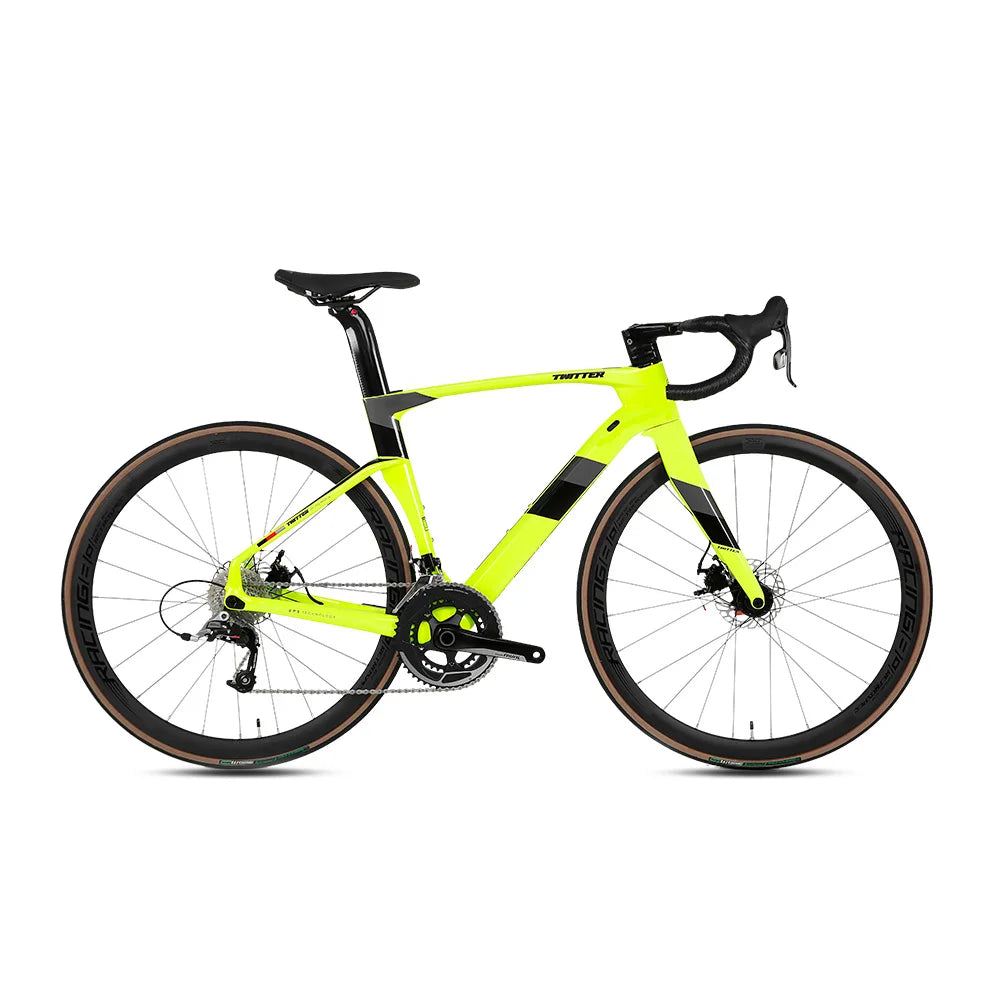 TWITTER Road Bike Cyclonepro Disc Brake Roadbike Bicycle Racing Cycle Carbon  for Men RS 22speed Aluminum Wheel Road Bike